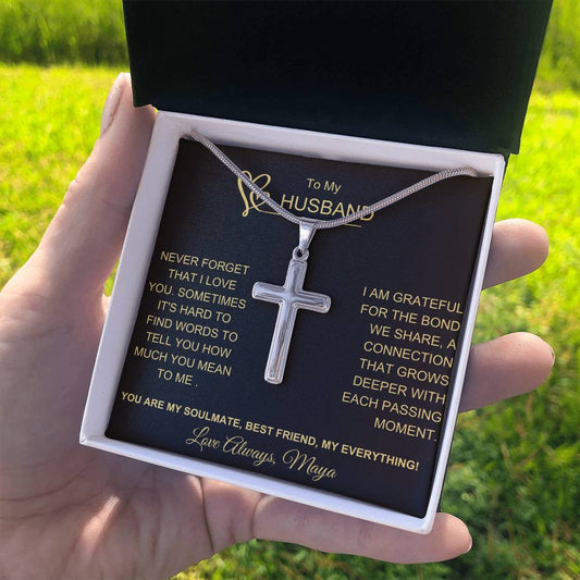 Stainless Cross Necklace w/ MC-[Heartfelt Family Gift]