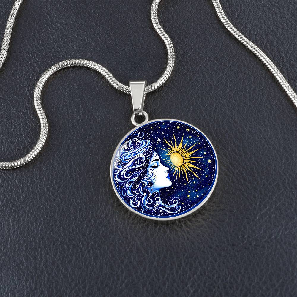 Celestial Sun and Moon Pendant Necklace-[Heartfelt Family Gift]
