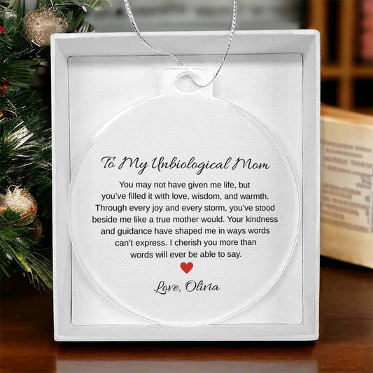 Unbiological Mom Acrylic Ornament Plaque