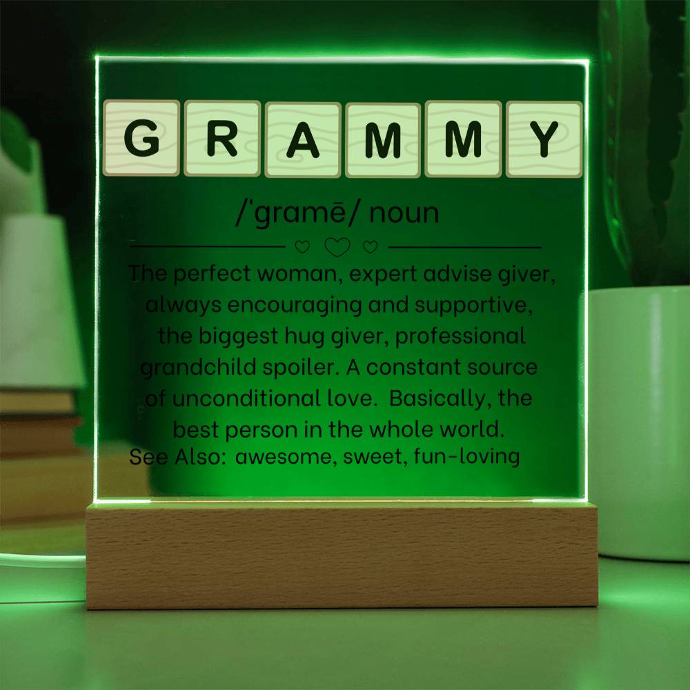 Personalized Grammy Definition Acrylic Sign with Grandkids Names