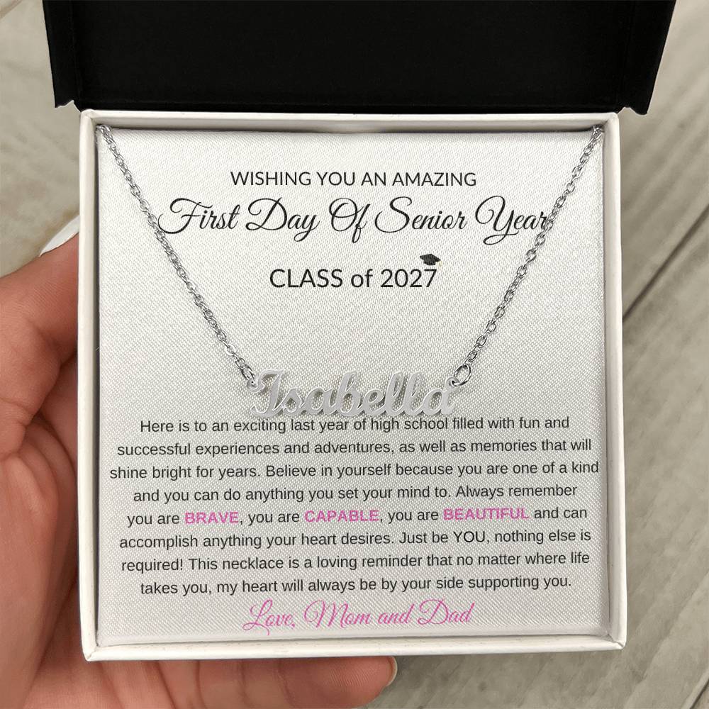 1st Day of Senior Year Class of 2027 Necklace Gift