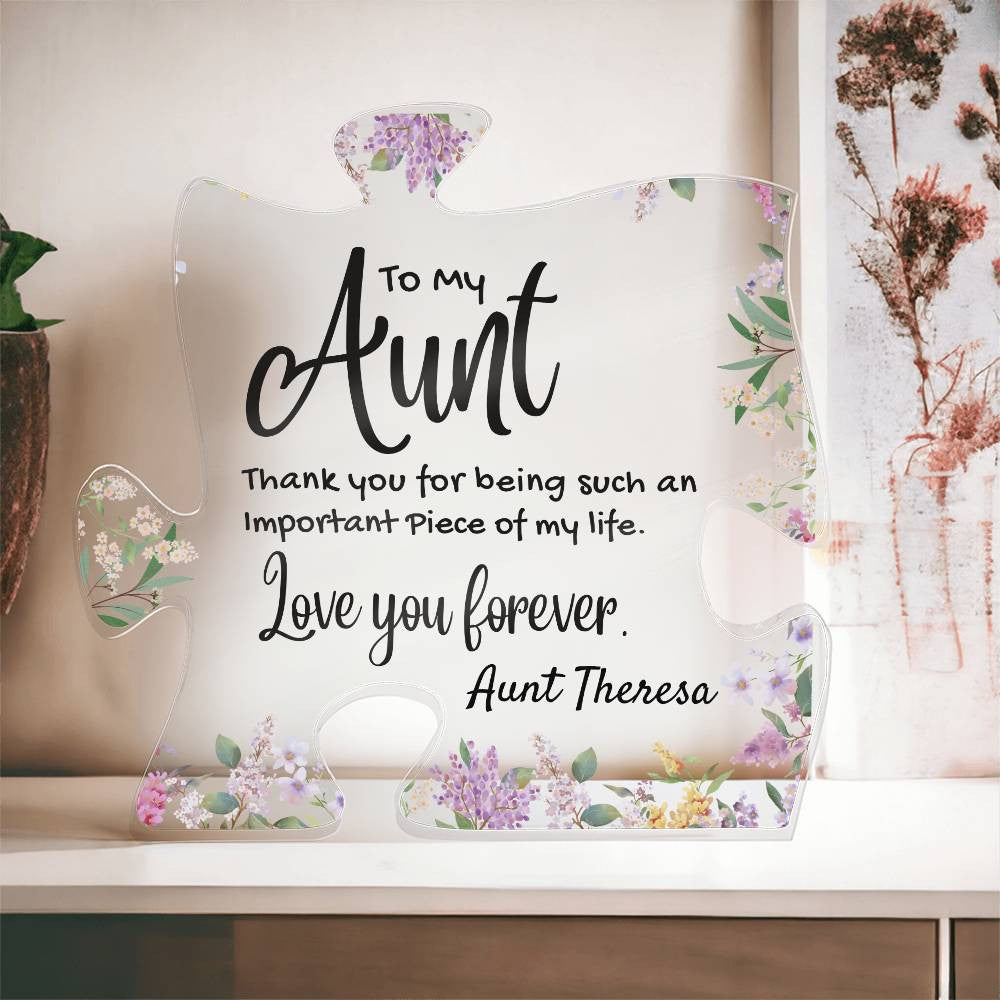 Aunt Acrylic Puzzle Plaque-[Heartfelt Family Gift]