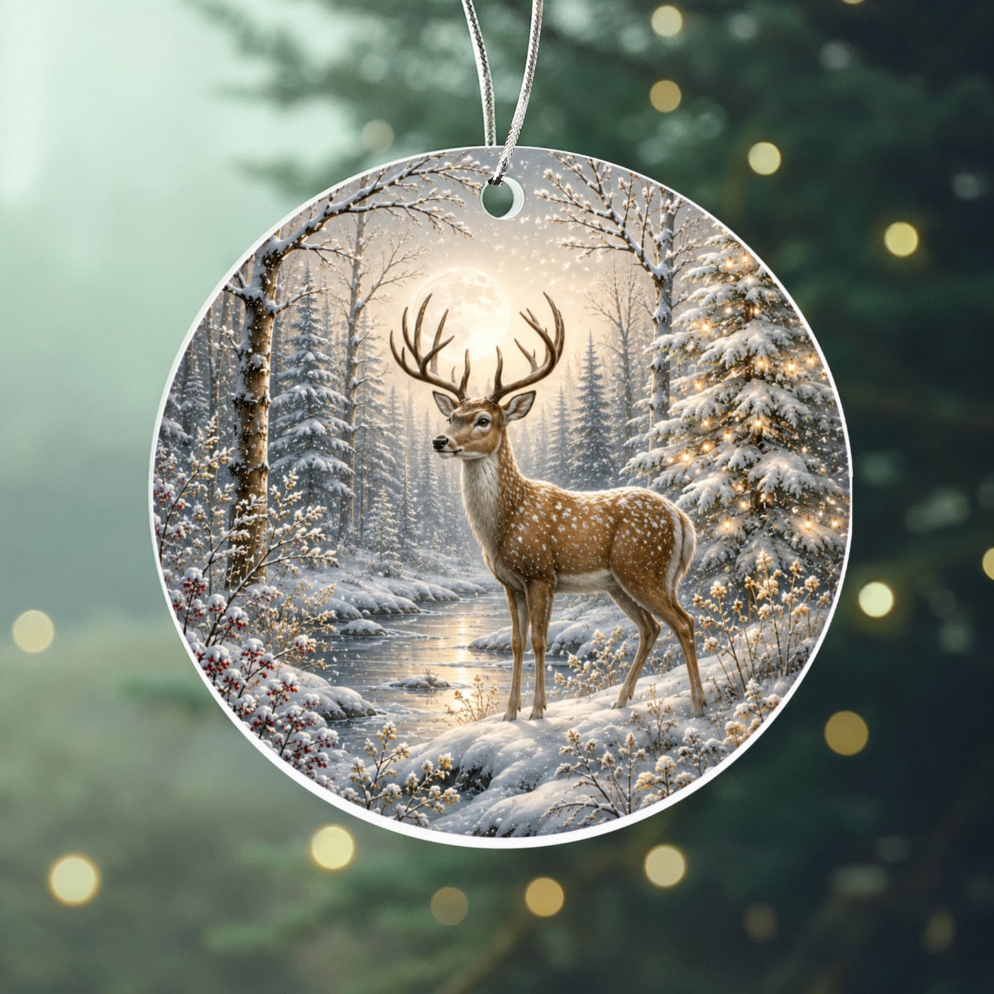 Deer Family Christmas Ornament