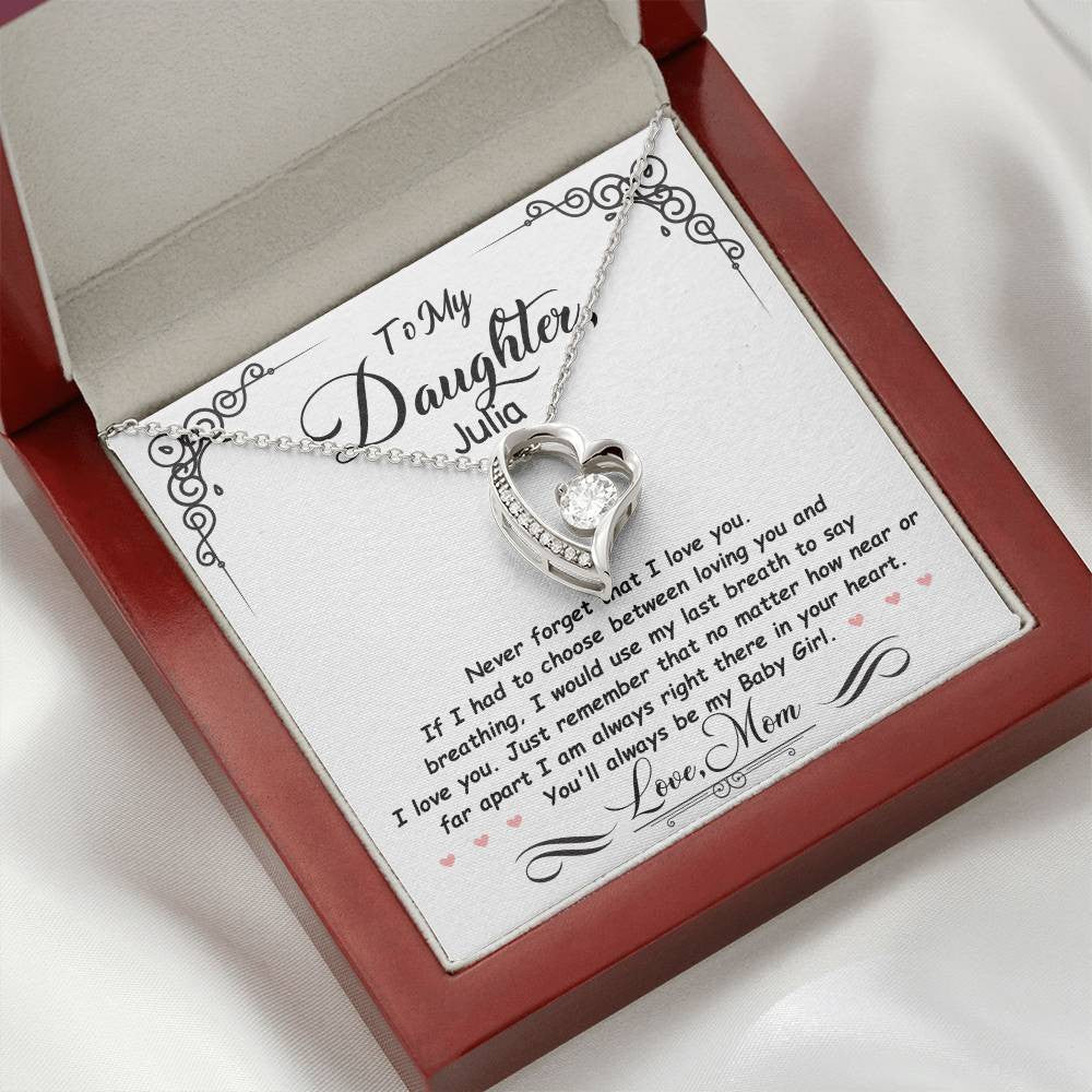Personalized Daughter Heart Necklace Gift from Mom or Dad-[Heartfelt Family Gift]