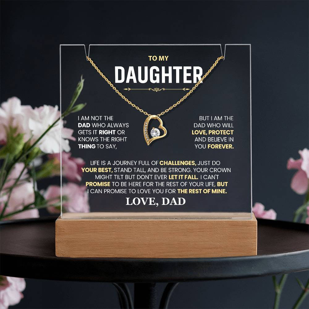 Daughter from Dad Acrylic Jewelry Holder with Necklace-[Heartfelt Family Gift]