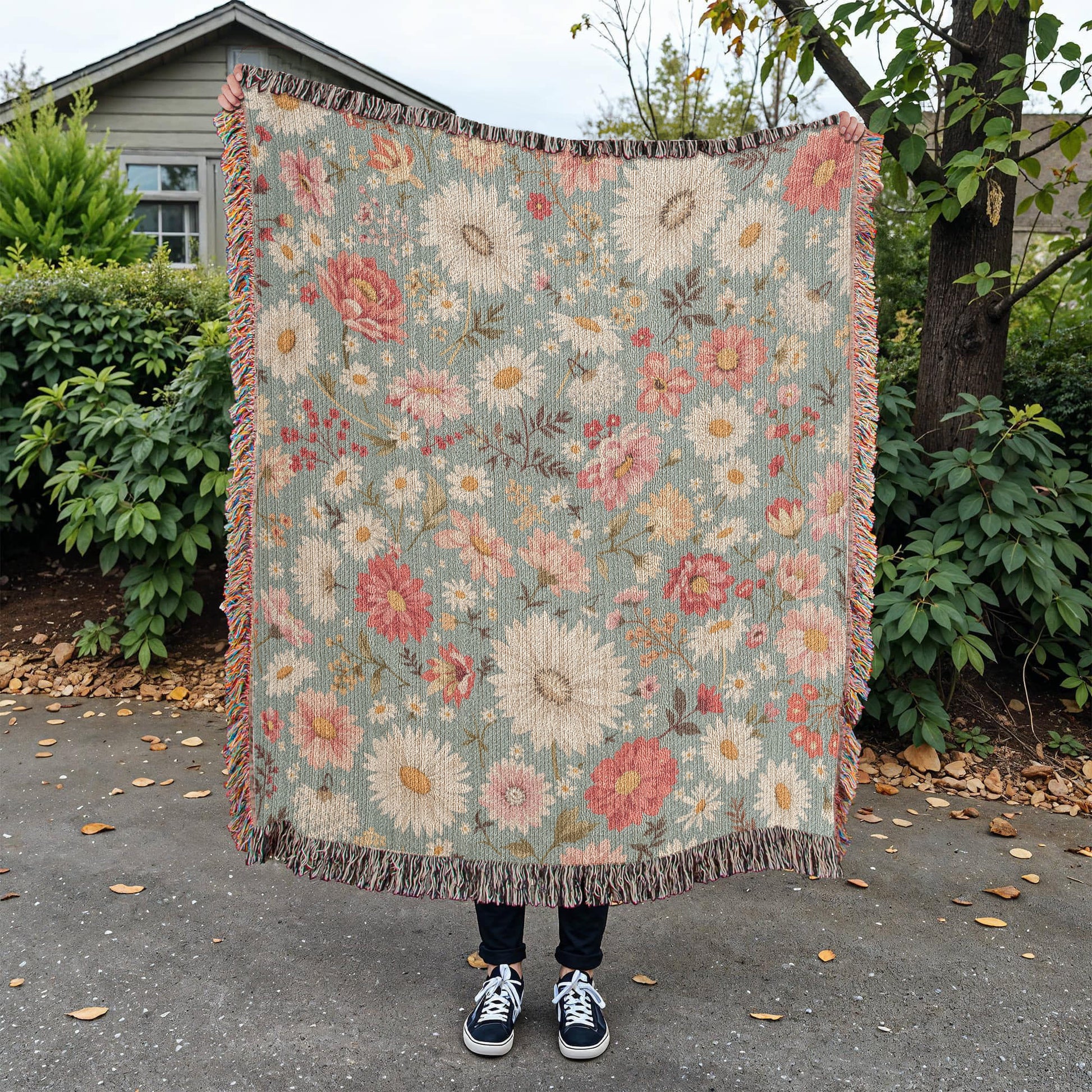 Floral Woven Blanket-[Heartfelt Family Gift]