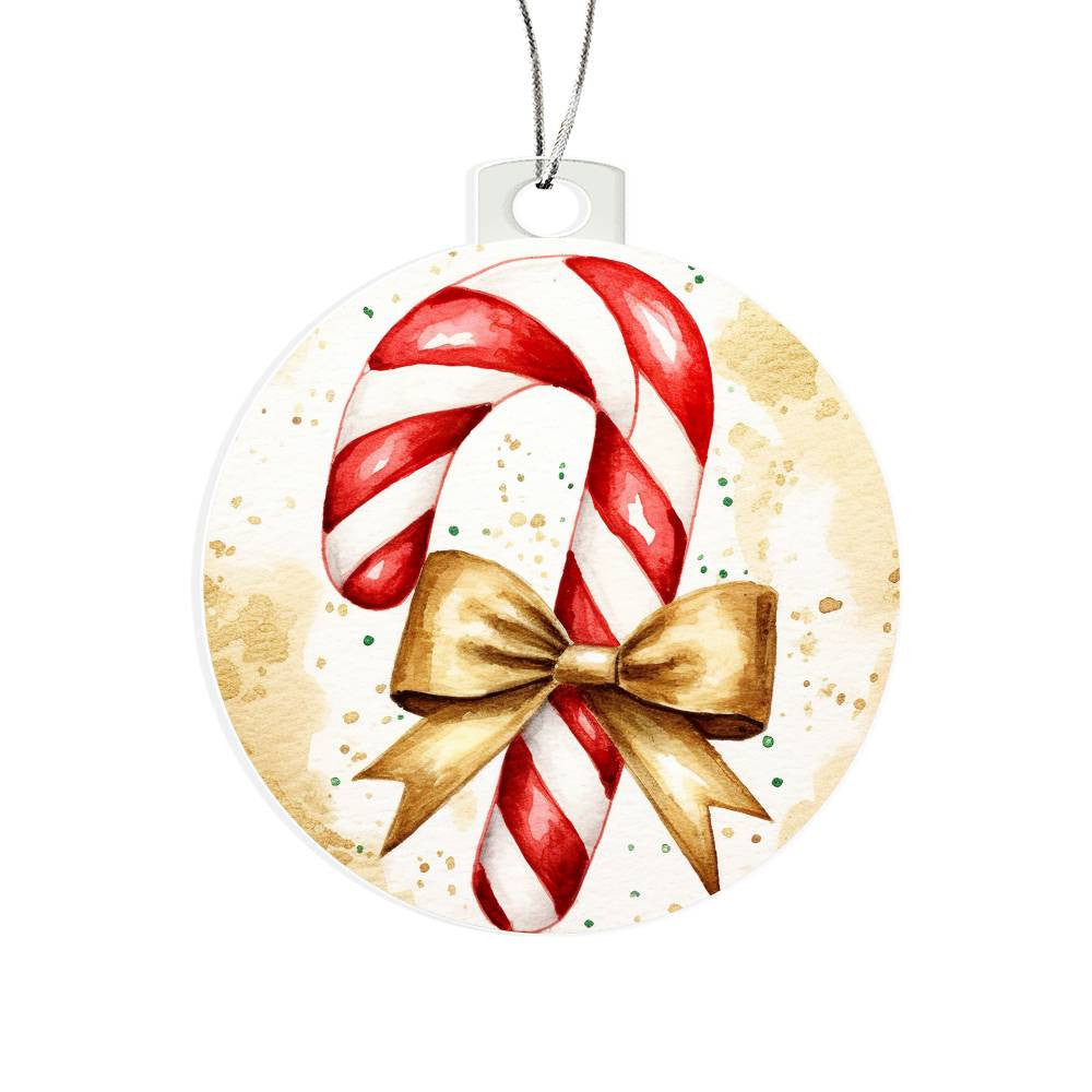 Candy Cane Acrylic Christmas Ornament-[Heartfelt Family Gift]