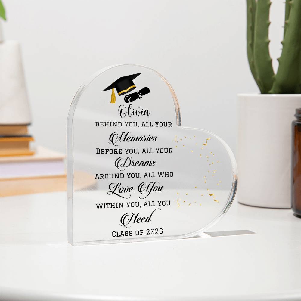 Class of 2026 Graduation Gift Acrylic Heart Plaque