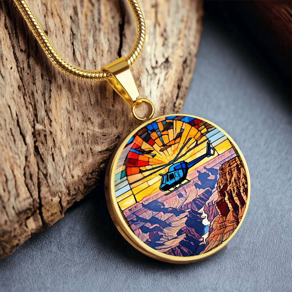 Grand Canyon Round Pendant Necklace in Gold or silver-[Heartfelt Family Gift]