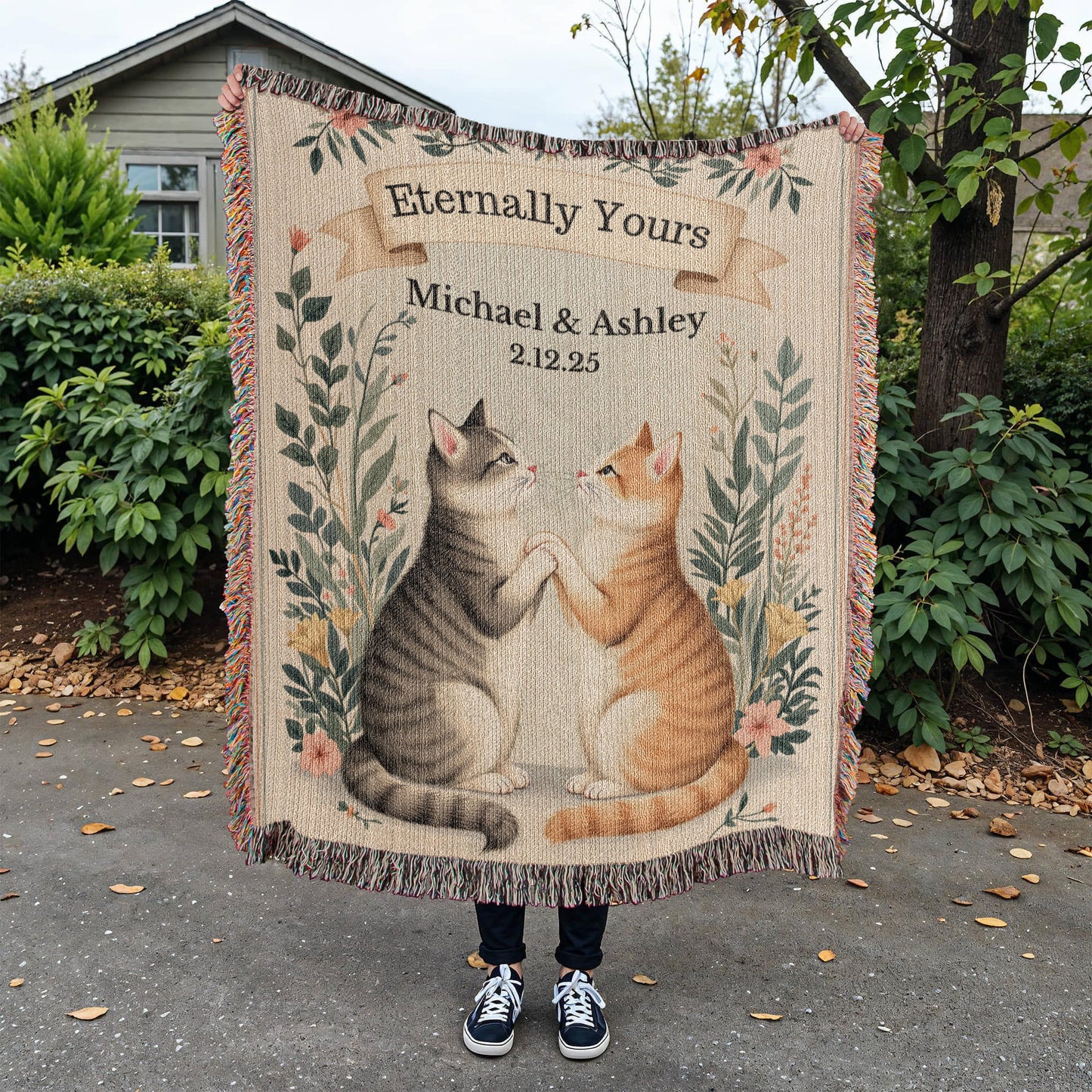 Heirloom Artwork Woven Blanket (Portrait)-[Heartfelt Family Gift]