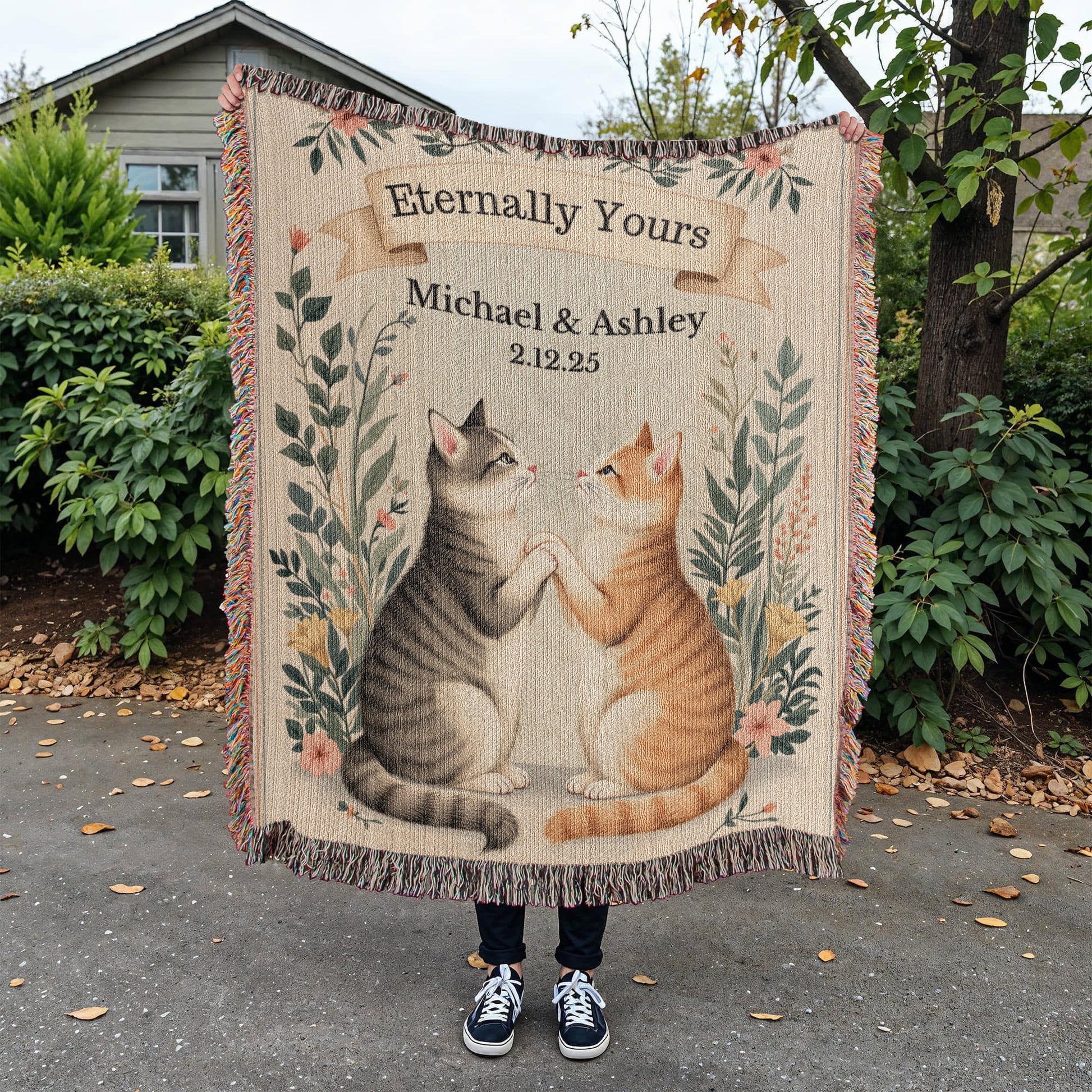 Heirloom Artwork Woven Blanket (Portrait)-[Heartfelt Family Gift]
