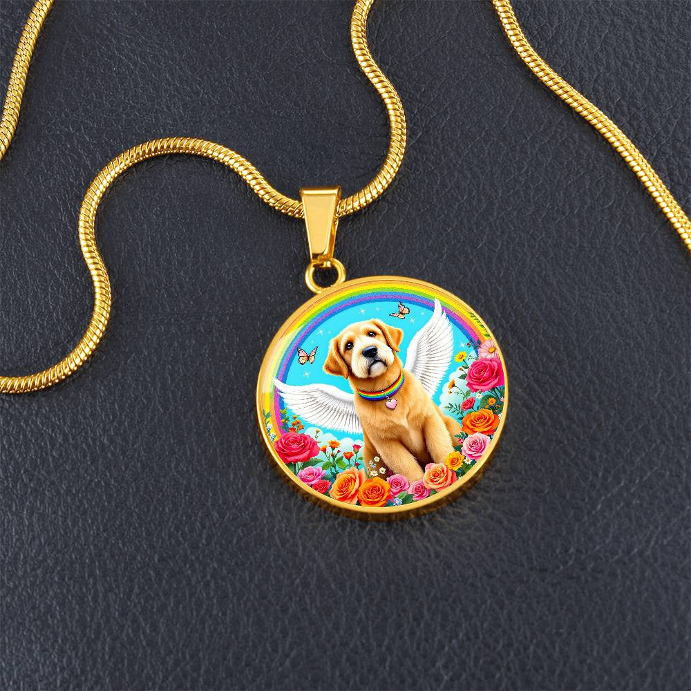Labrador Dog Rainbow Bridge Memorial Necklace with Engraving-[Heartfelt Family Gift]