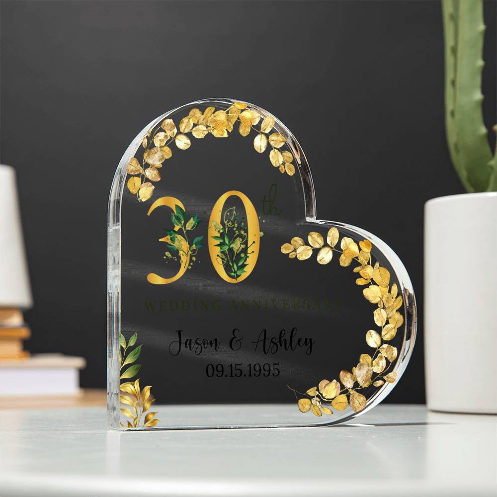 50th Anniversary Acrylic Heart Plaque