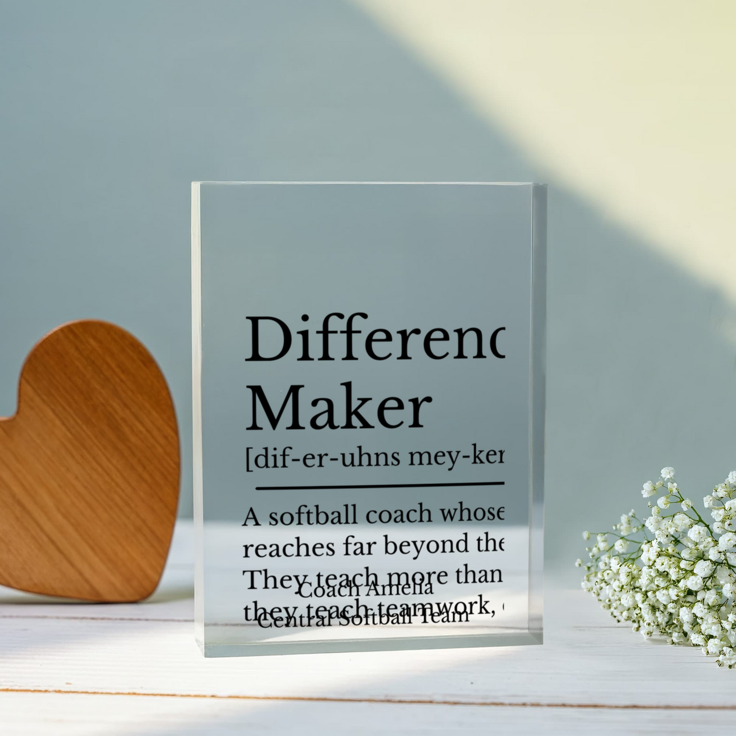 Softball Coach Difference Maker Plaque