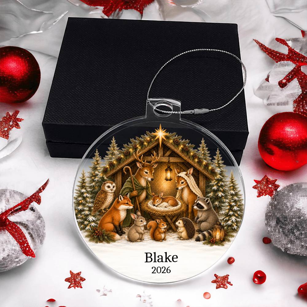 Babys 1st Christmas Animal Nativity Ornament