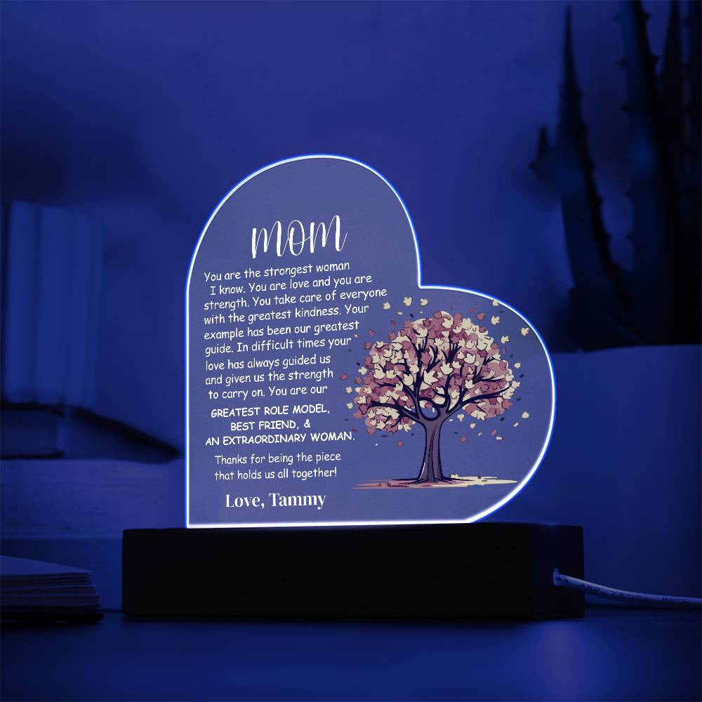 Mom Heart Acrylic Plaque Gift