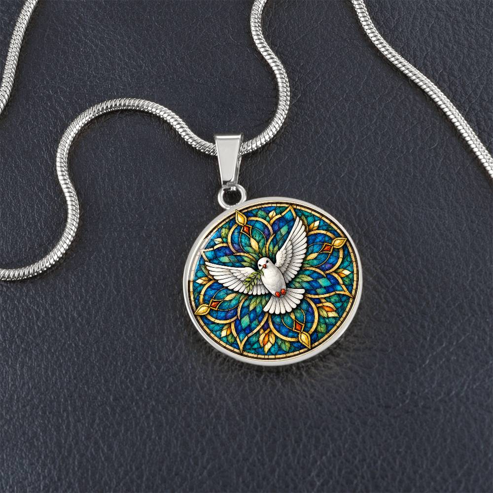 Dove Holy Cross Necklace, Personalized Spiritual Pendant, Memorial Jewelry, Religious Faith Gifts