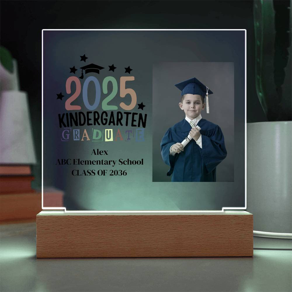 Kindergarten Graduation LED Acrylic Photo Frame Plaque-[Heartfelt Family Gift]