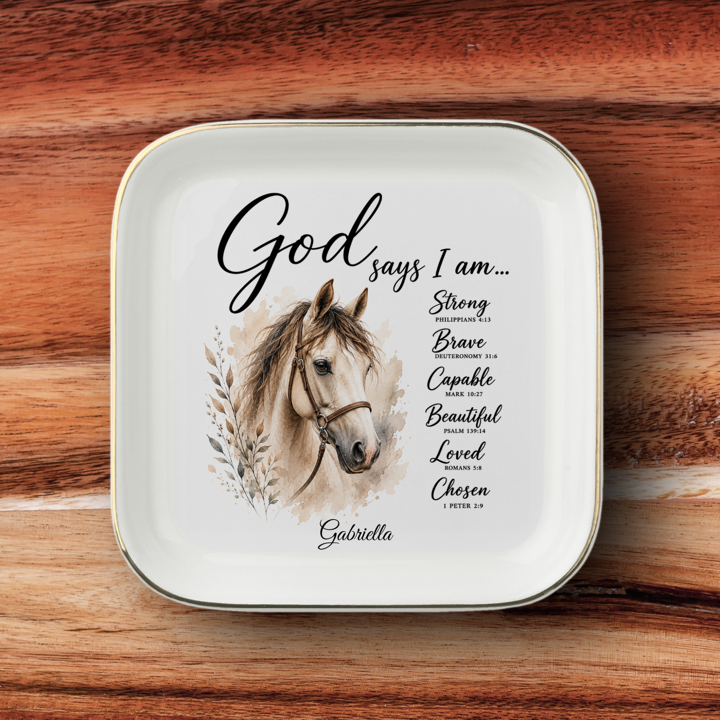 Horse Bible Verse Jewelry Dish