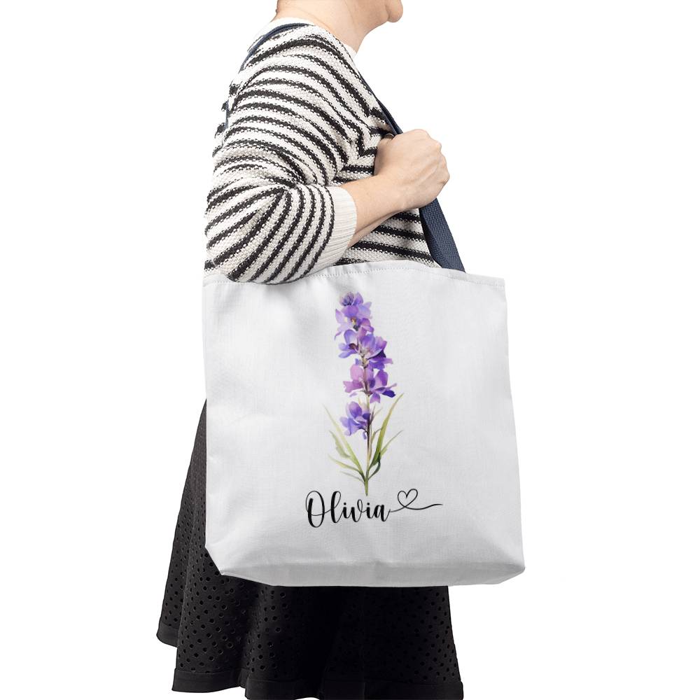 Birth flower Name Classic Tote Bag