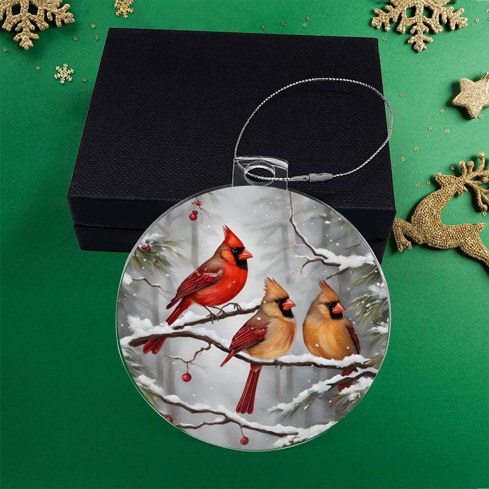 Cardinal Ornament, Print Cardinal Ornament, Christmas Tree Decorations, Acrylic Cardinal Christmas Ornament, Cardinal Christmas Ornament-[Heartfelt Family Gift]