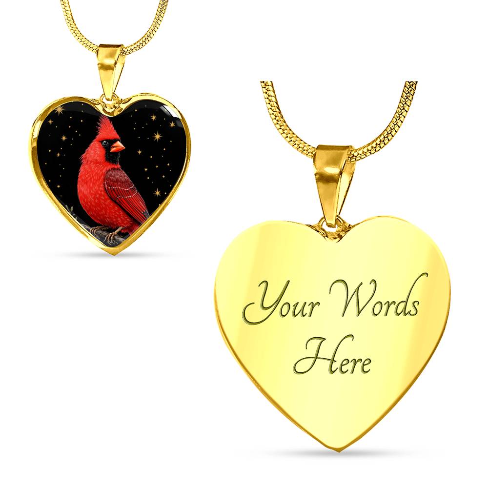 Cardinal Engraved Pendant Necklace