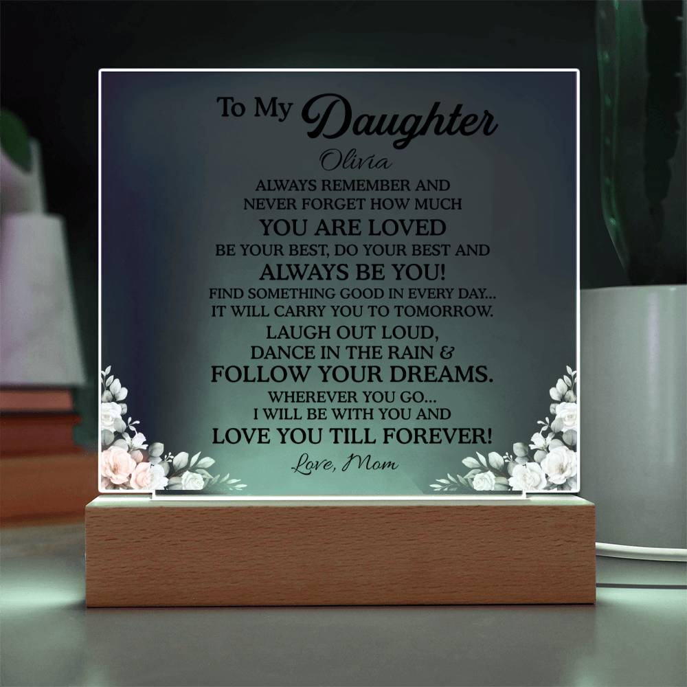 Daughter Light Up Acrylic Plaque