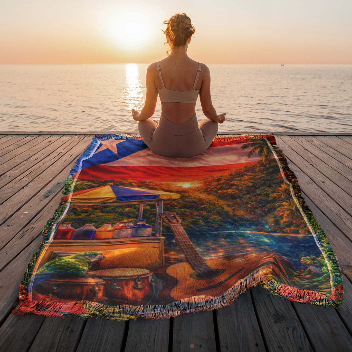 Puerto Rico Flag Blanket, Island Vibe Throw, Tropical Decor Gift, Vibrant Puerto Rican Keepsake, Gorgeous Vacation Memory