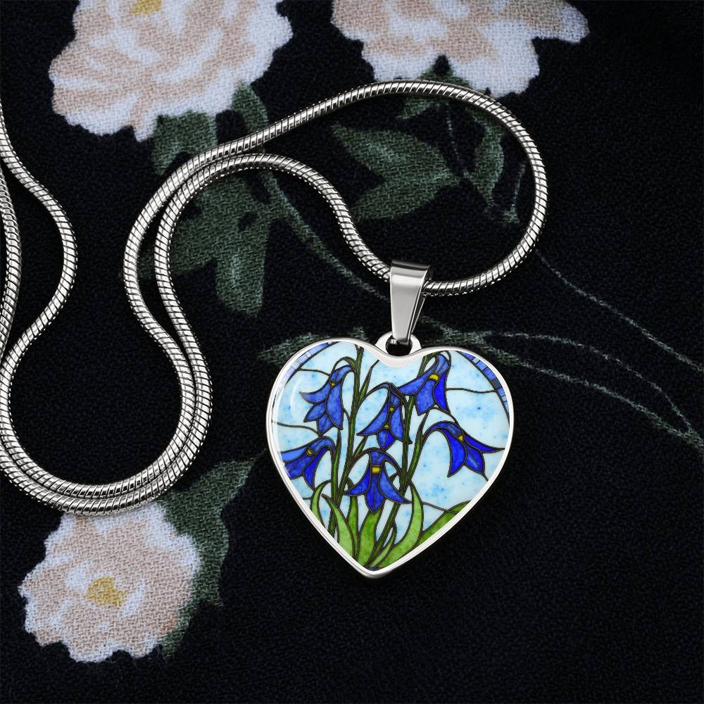 Iris Floral Necklace with Engraving