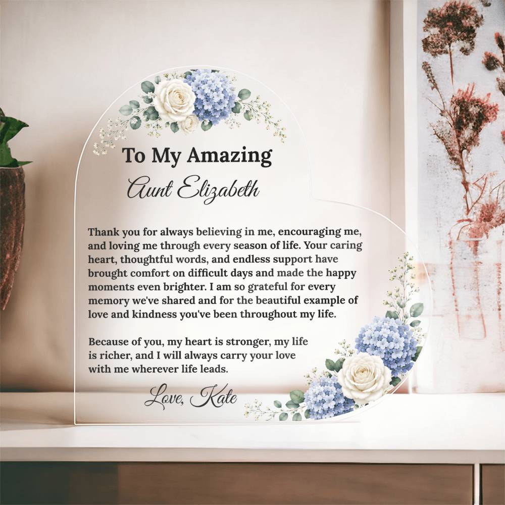 Aunt Heart Plaque Gift