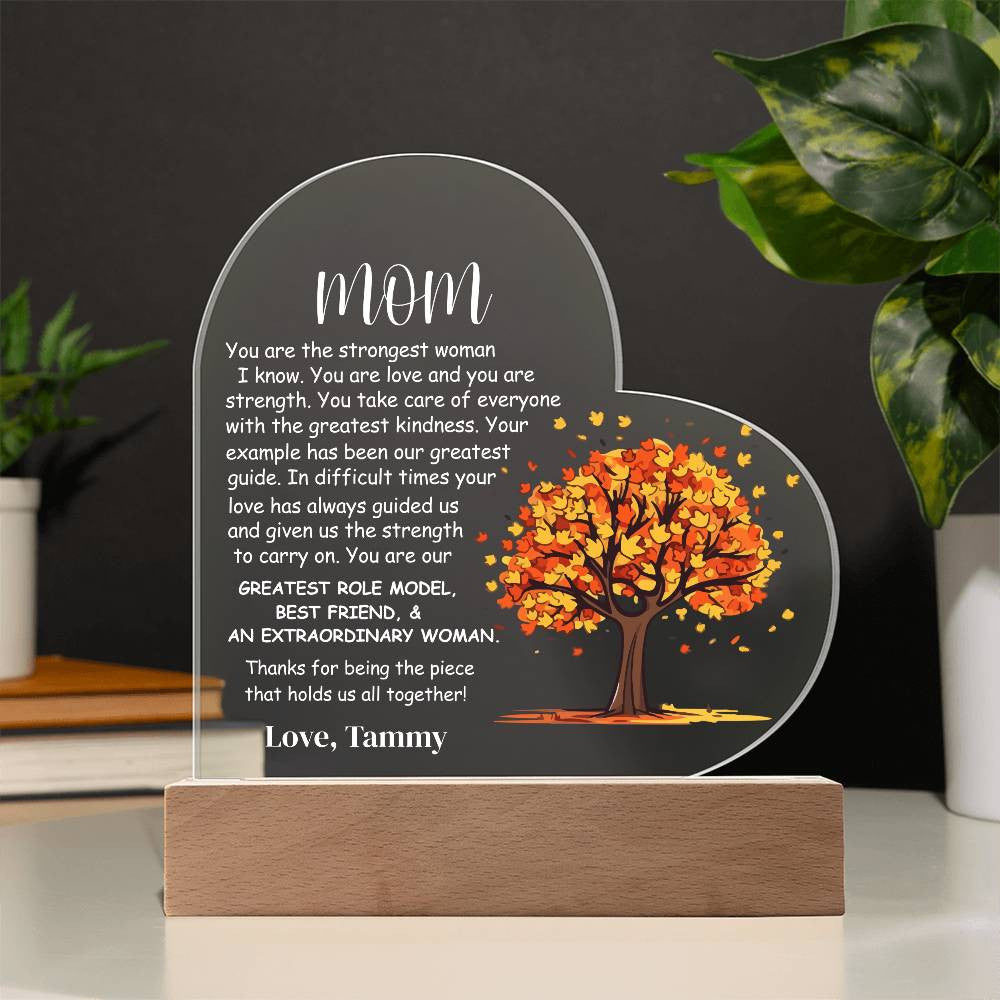 Mom Heart Acrylic Plaque Gift