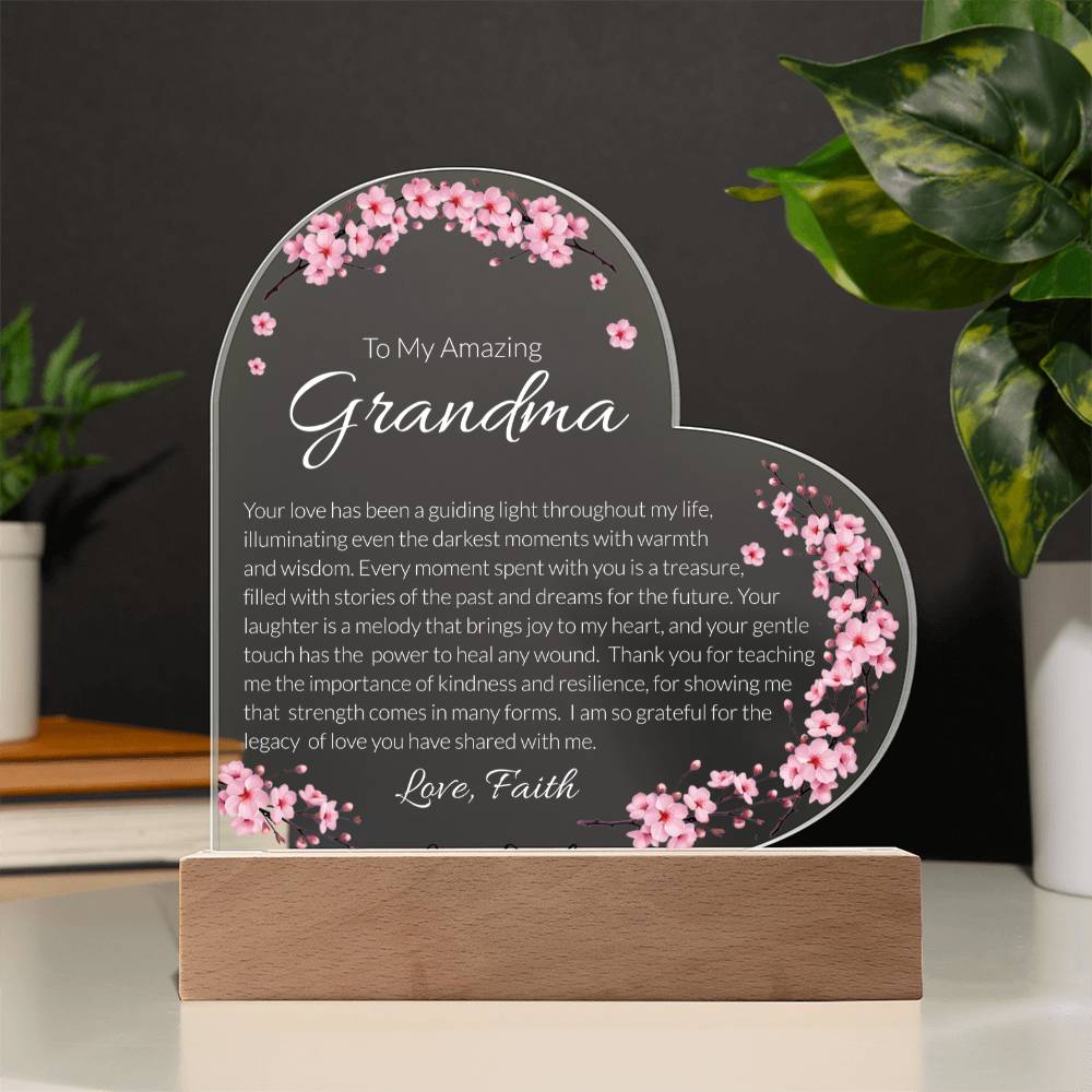 Grandma Acrylic Heart Plaque