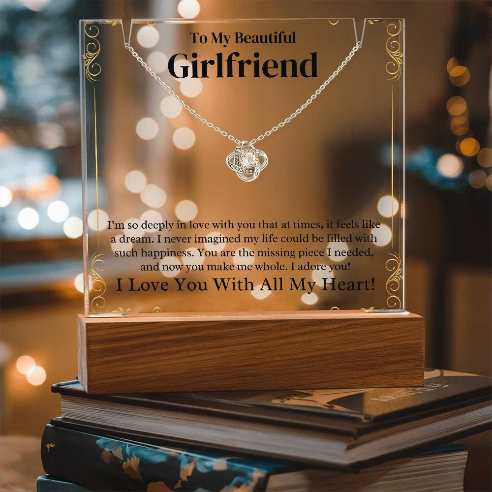 Girlfriend Lighted Jewelry Holder with Necklace Gift Set-[Heartfelt Family Gift]