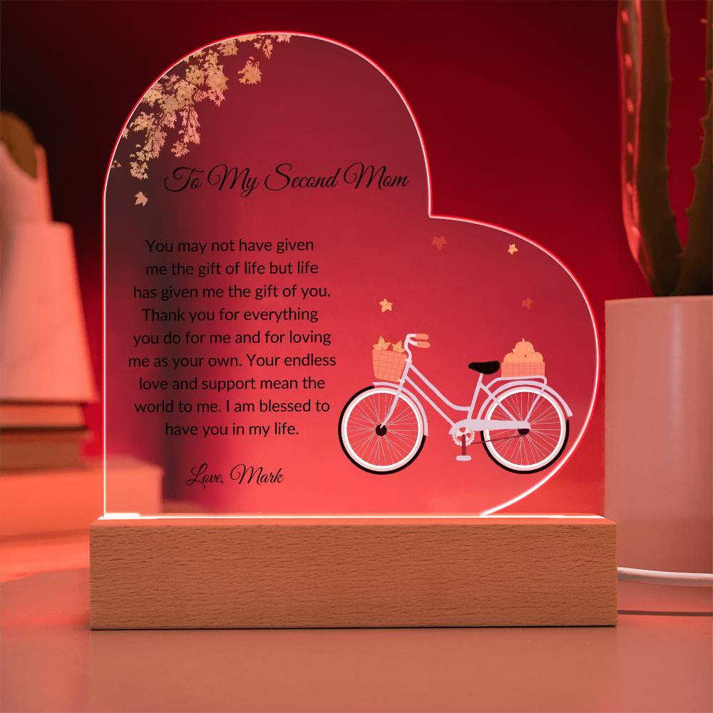 Second Mom Acrylic Heart Plaque-[Heartfelt Family Gift]