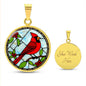Cardinal Engraved Necklace in Gold or Silver-[Heartfelt Family Gift]