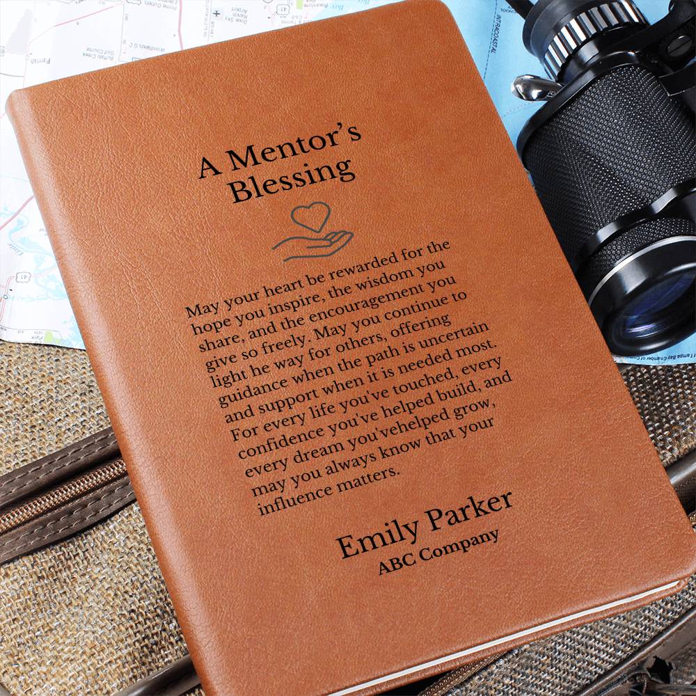 Mentor Prayer Journal, Vegan Leather Notebook, Inspirational Gift for Mentor