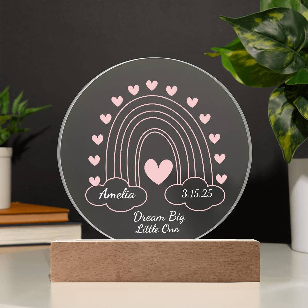 Rainbow Baby  Name Night light-[Heartfelt Family Gift]
