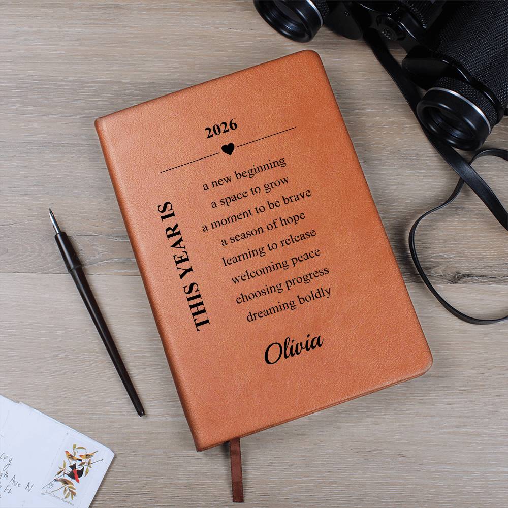 New Year Goals Leather Journal