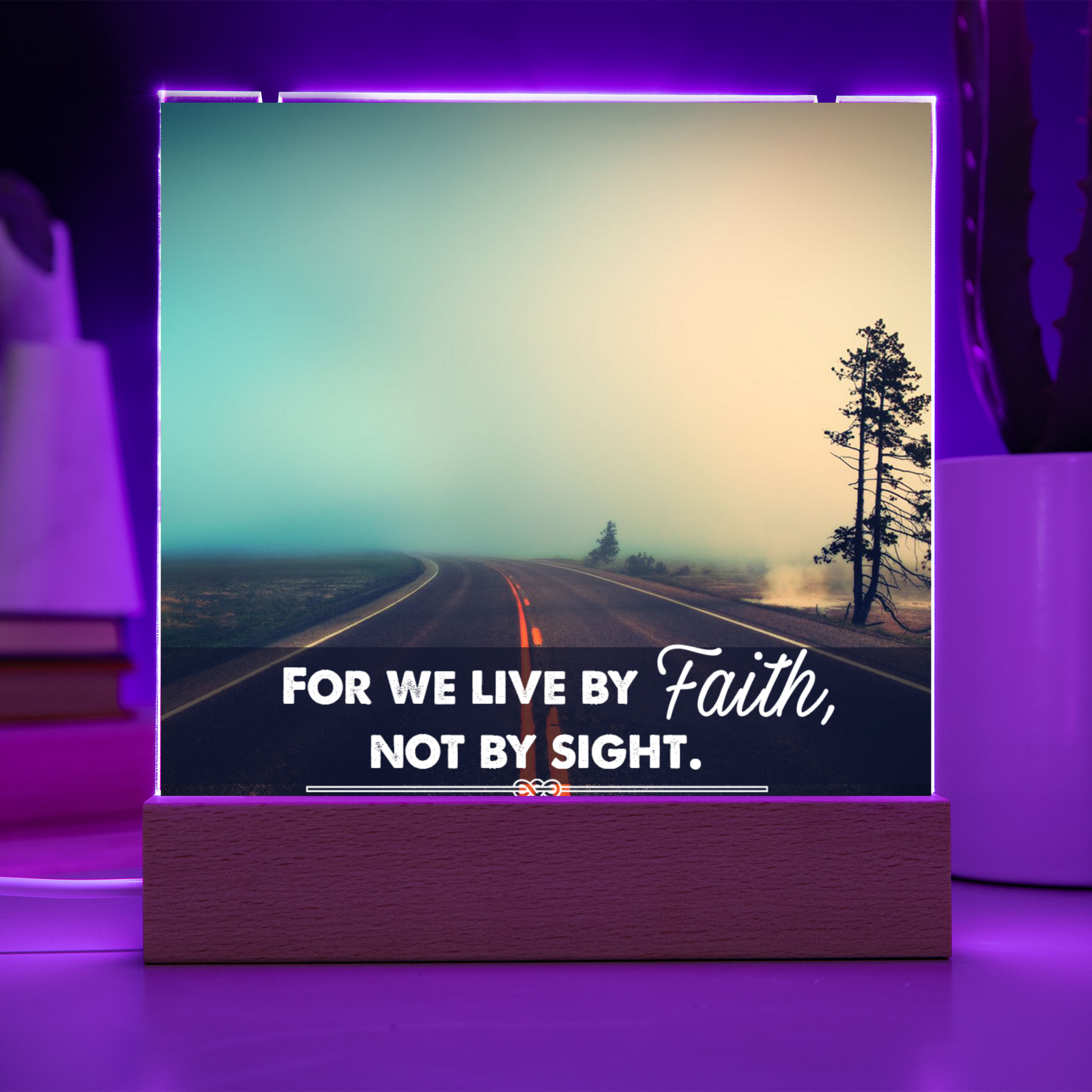 For We Live by Faith Religious Plaque & Cross Gift Set-[Heartfelt Family Gift]