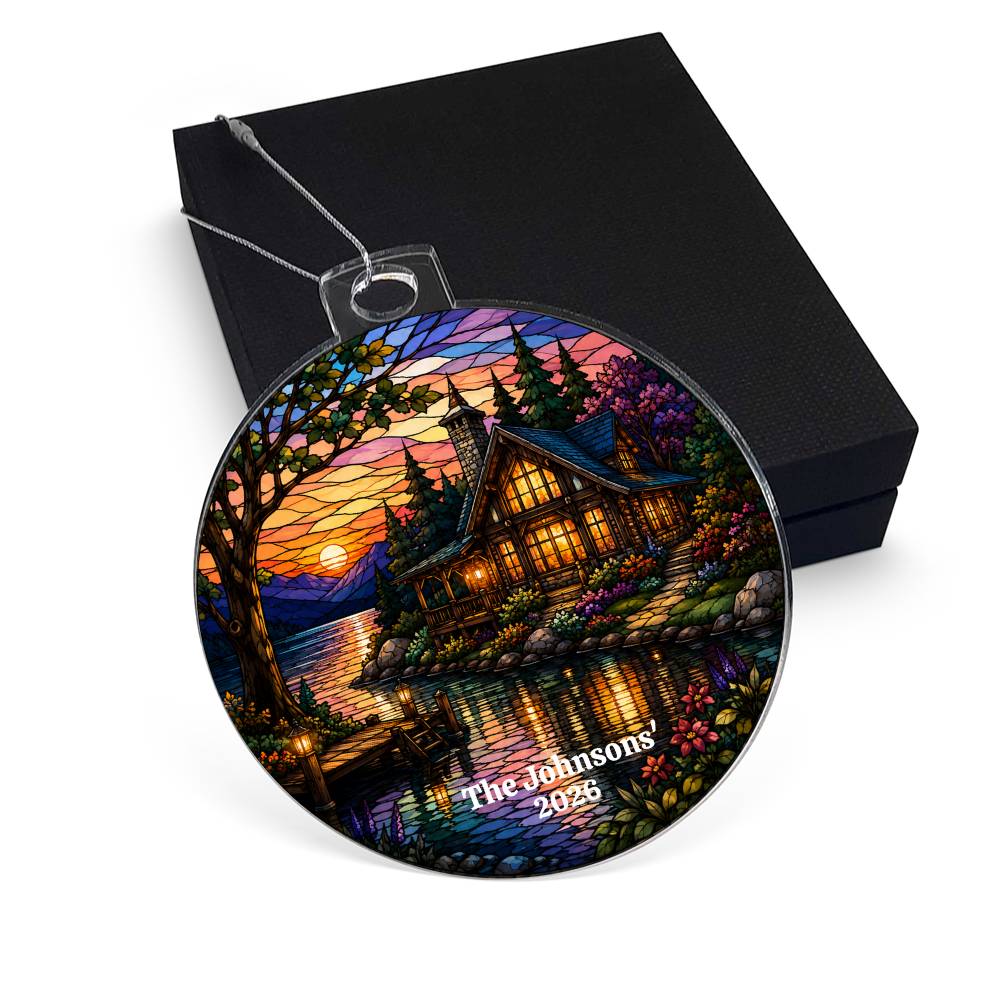 Personalized Lake House Christmas Ornament