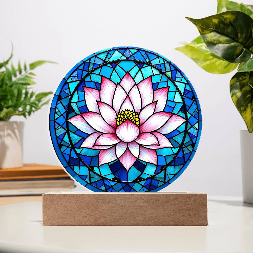Lotus Flower Acrylic Nightlight Plaque-[Heartfelt Family Gift]