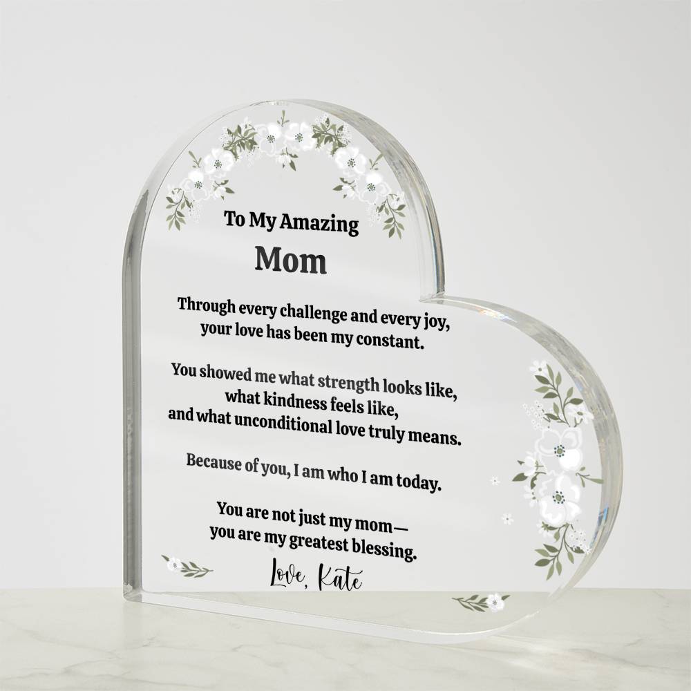 Mom Acrylic Heart Block