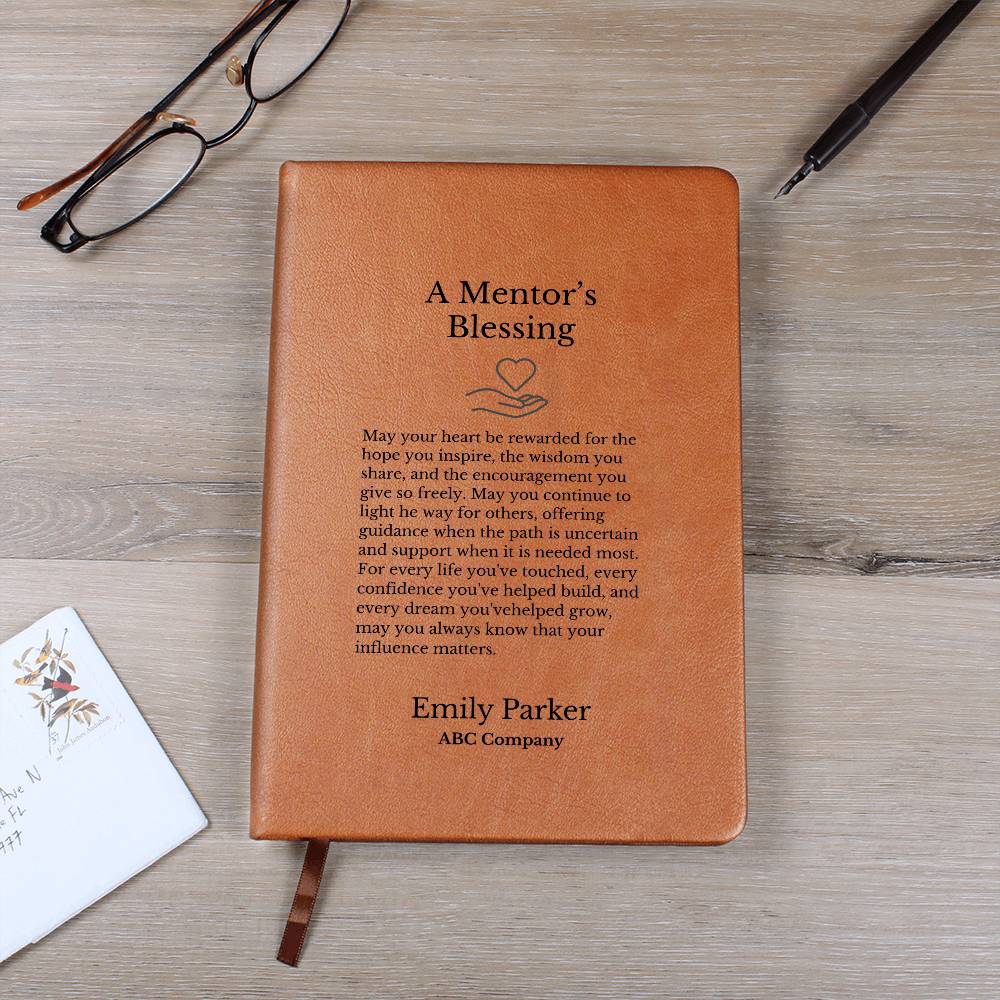 Mentor Prayer Journal, Vegan Leather Notebook, Inspirational Gift for Mentor