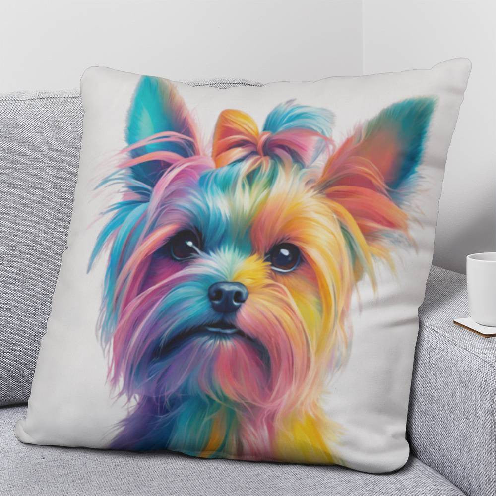 Watercolor Yorkie Throw Pillow in 5 sizes