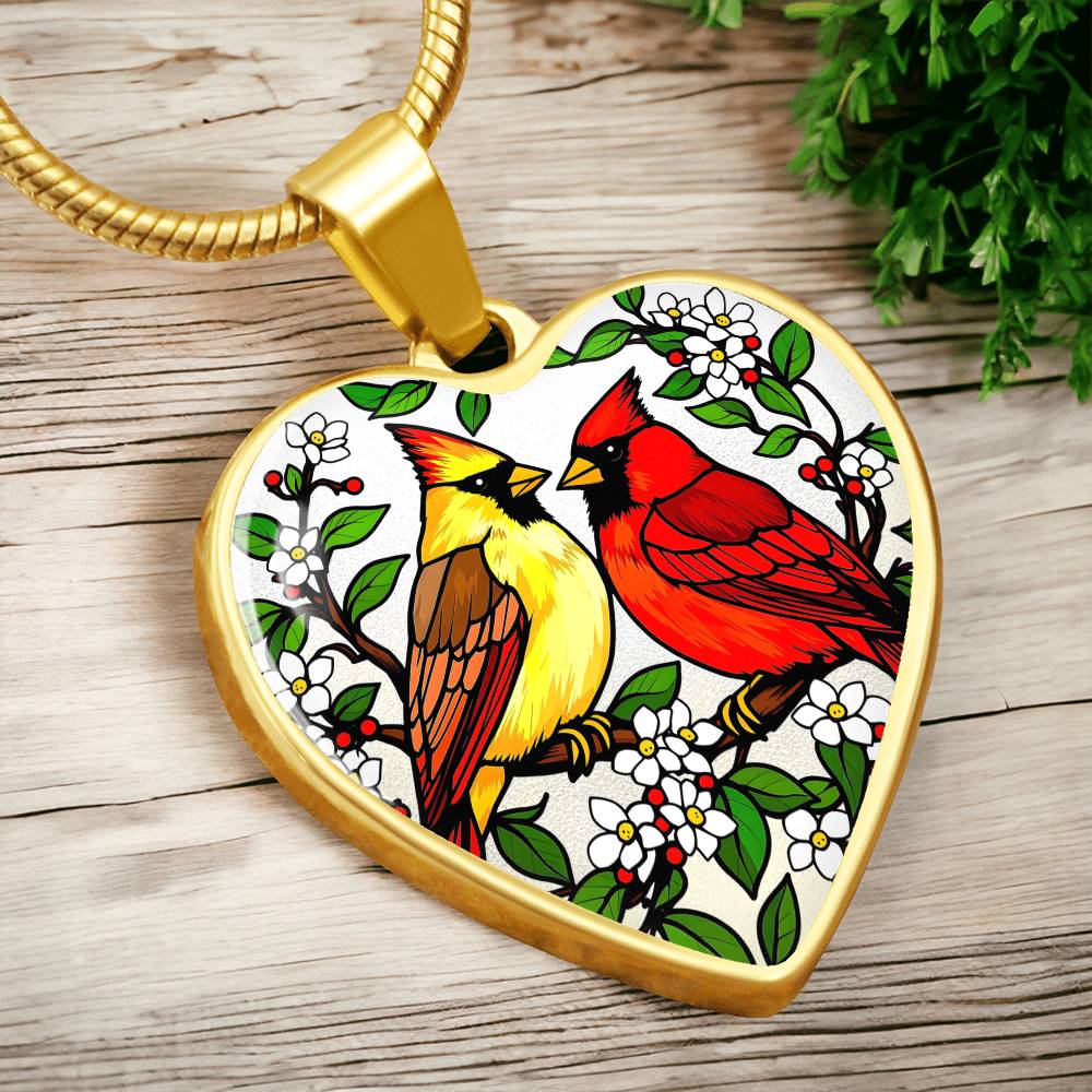 Cardinal Birds Pendant Necklace