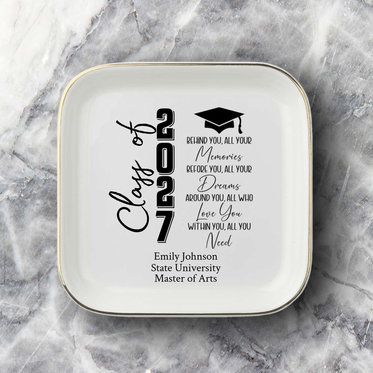 Class of 2026 2027 Jewelry Dish Graduation Gift