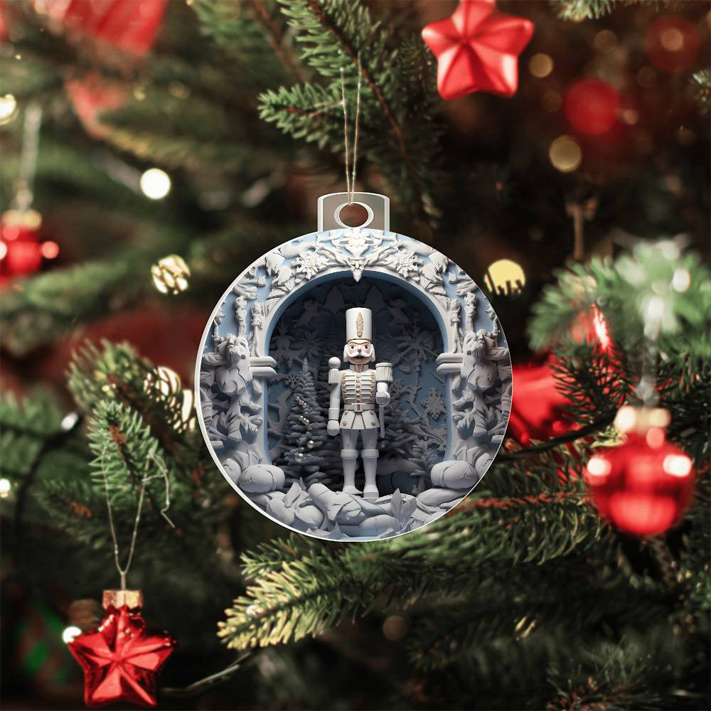 Nutcracker Acrylic Christmas Ornament-[Heartfelt Family Gift]