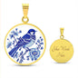 Blue Bird China Pattern Pendant Necklace-[Heartfelt Family Gift]