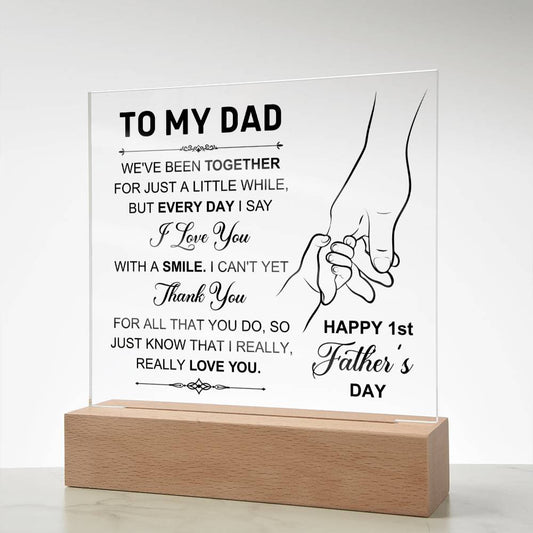 1st Father's Day Lighted Acrylic Plaque-[Heartfelt Family Gift]