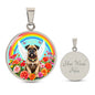 Pug Dog Engraved Memorial Rainbow Bridge Necklace-[Heartfelt Family Gift]